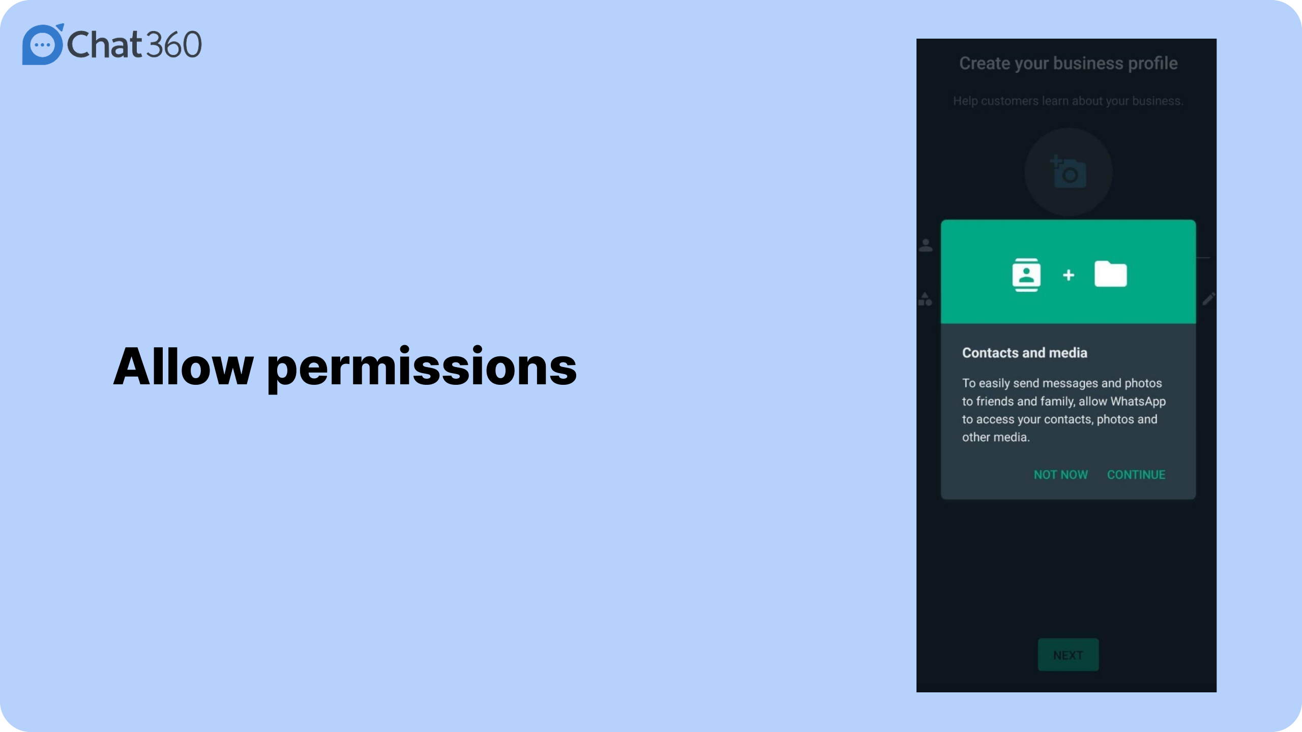 Allow permissions on WhatsApp