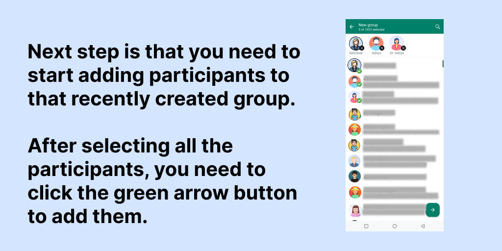 Step 3: How to create whatsapp group