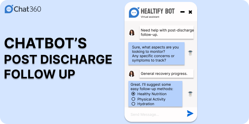 Chatbot and human post discharge follow up