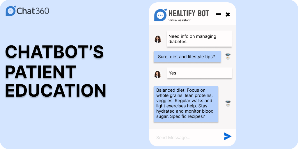 Chatbot guiding human in patient education