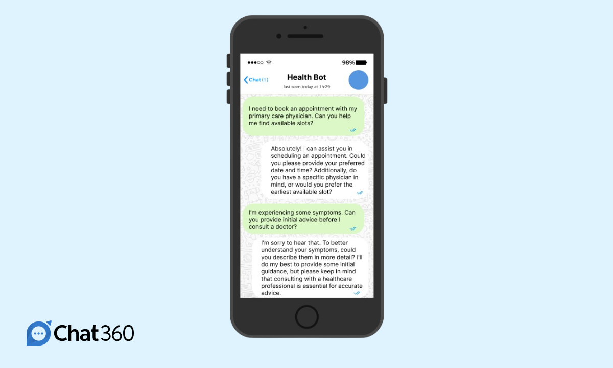 Chatbot interacting with human in Health industry